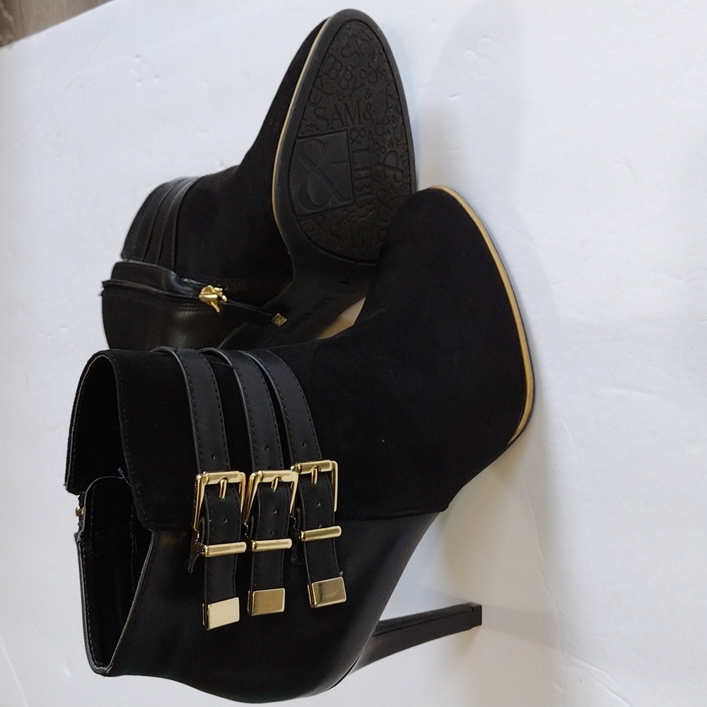 Sam and Libby Black Heel Booties | Size 7.5